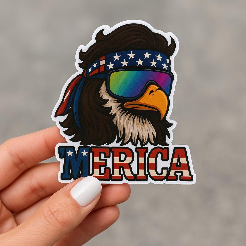 Eagle Vinyl Decal American flag sticker Patriotic vehicle car window graphic