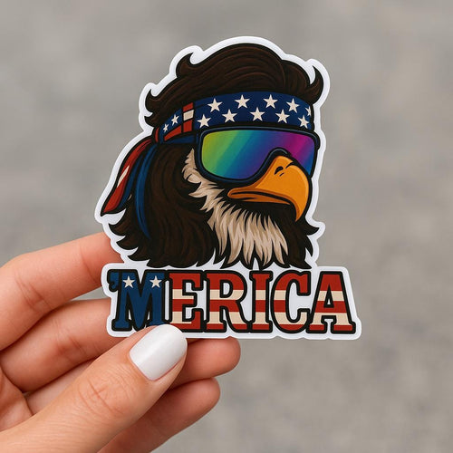 Eagle Vinyl Decal American flag sticker Patriotic vehicle car window graphic