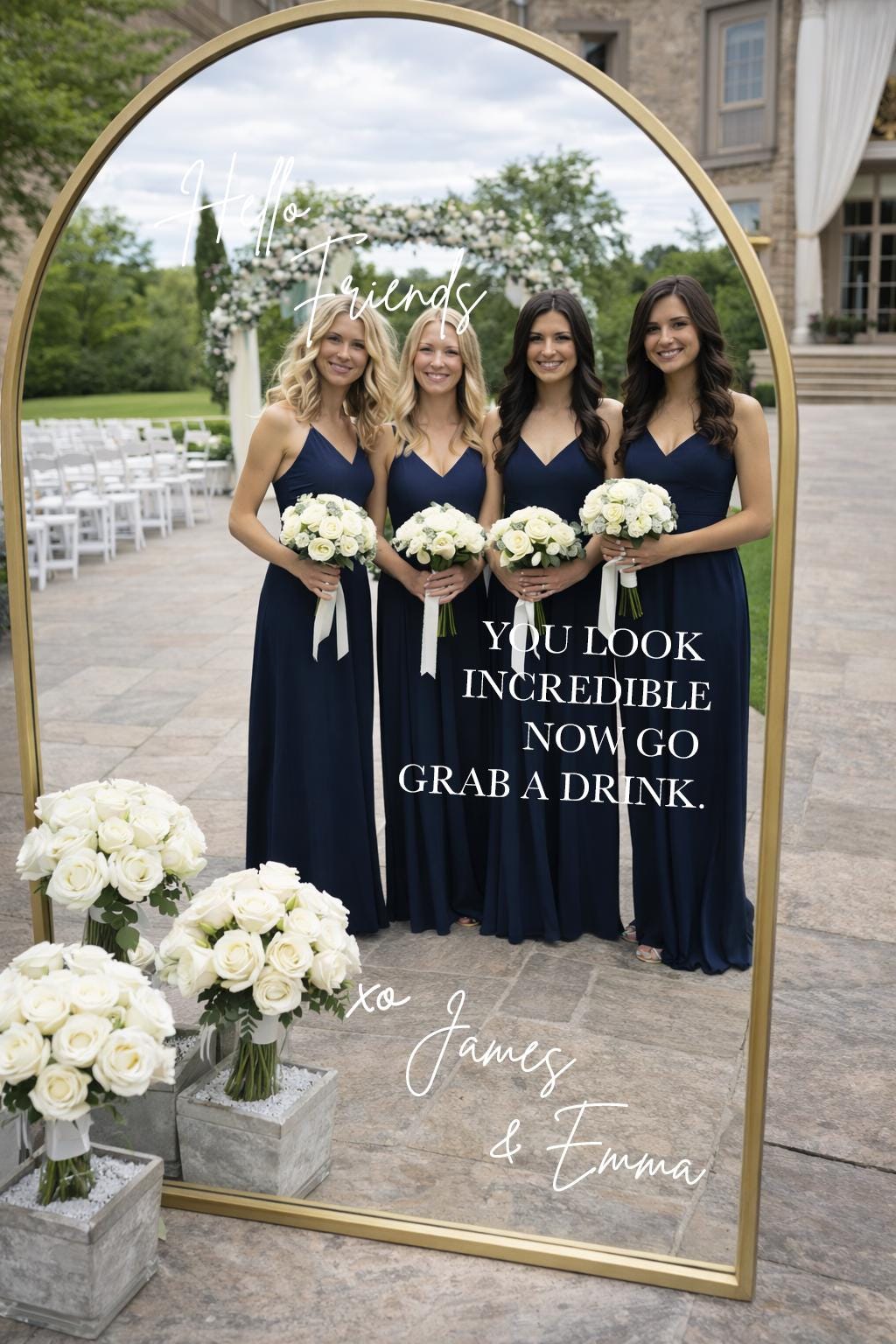 Personalized Wedding Mirror Decal, Custom Welcome Sign for Wedding, Reception Mirror Sign Vinyl