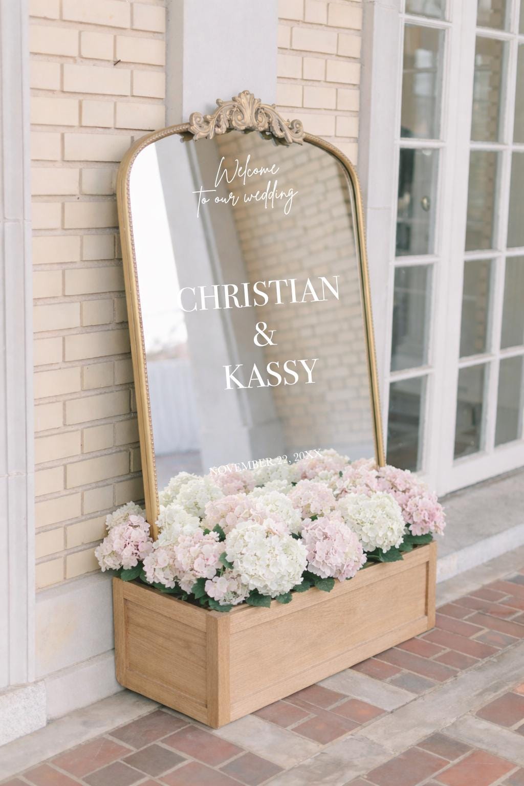 Personalized Wedding Mirror Decal, Custom Welcome Sign for Wedding, Reception Mirror Sign Vinyl