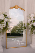 Personalized Wedding Mirror Decal, Custom Welcome Sign for Wedding, Reception Mirror Sign Vinyl